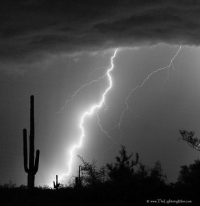 Lightning strike in the high desert (CC Image by Bo Insogna via Flickr)